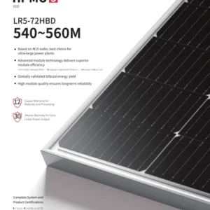 Longi Solar Panle Dual Glass 540W 550W 560W